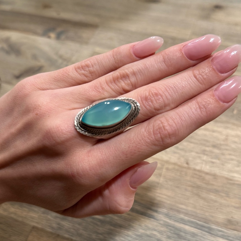 Silver Ring with Blue Stone